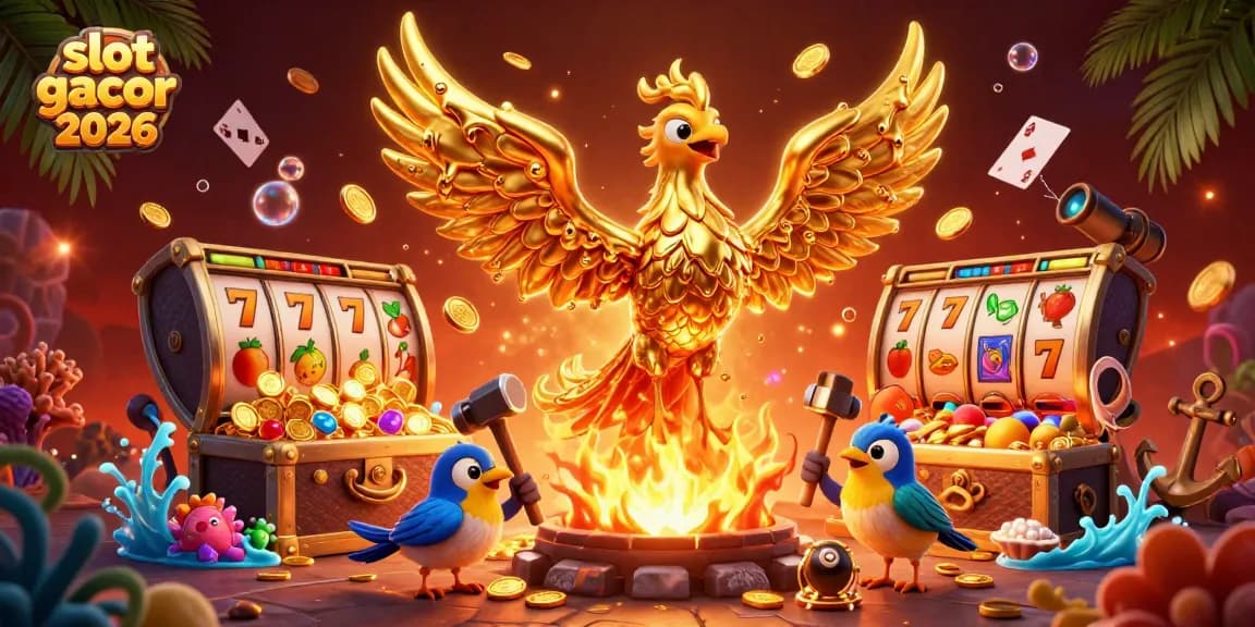Mengungkap keberuntungan slot gacor 2026 dengan phoenix emas dan harta karun menyebar di lautan permainan.