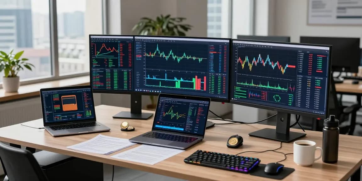 Funexchange trading setup showcasing advanced cryptocurrency tools, digital wallet, and price charts for secure transactions.
