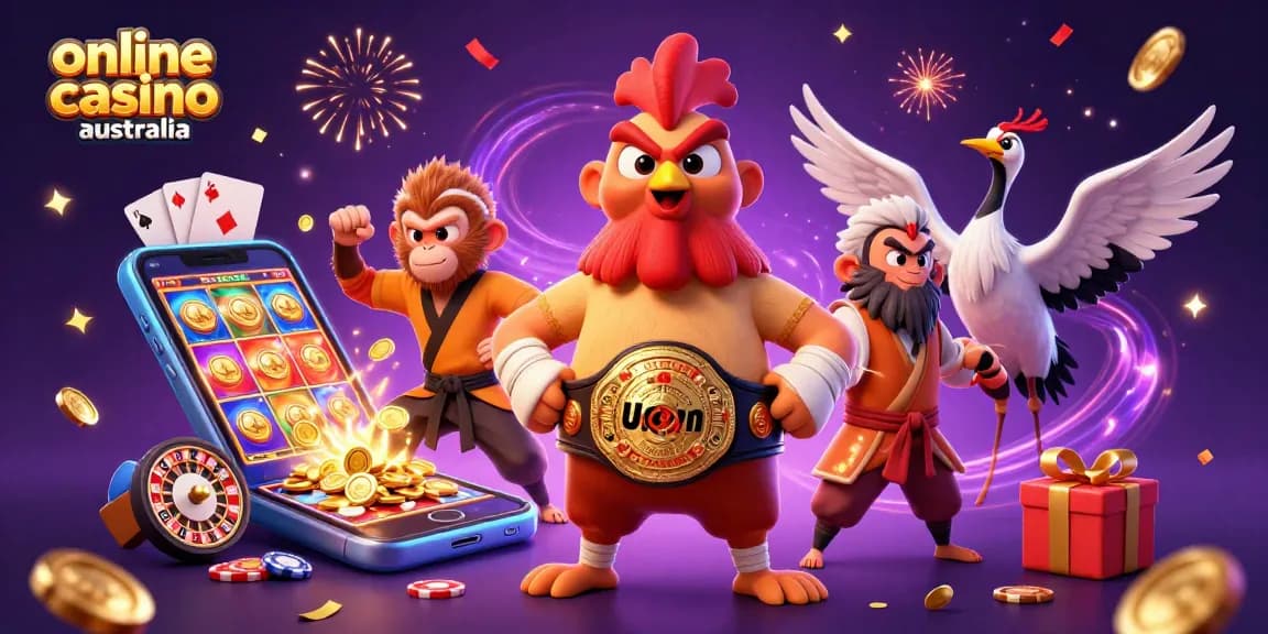 Experience action at online casino australia with vibrant characters and exciting game elements.