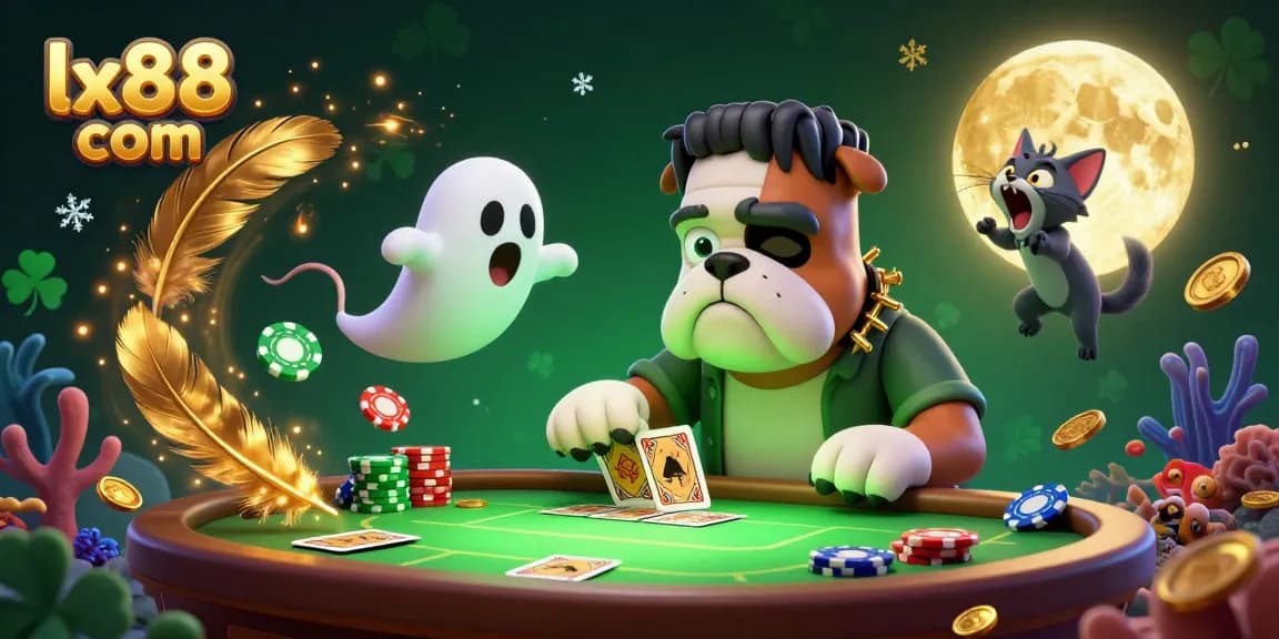 Experience thrilling gaming action with the lx88 com casino, featuring vibrant characters at a lively table.