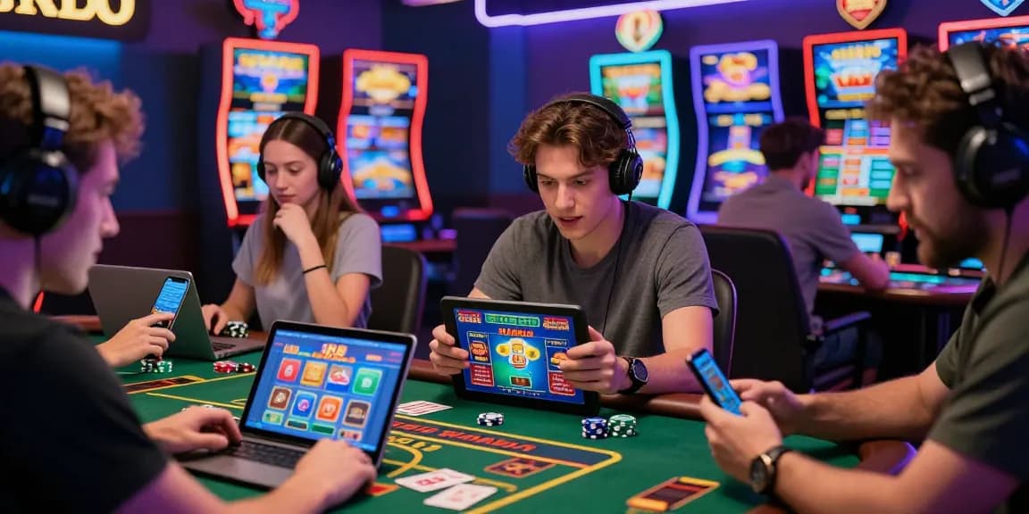 Players engaging in thrilling games on 68gamebai within a vibrant online casino environment.