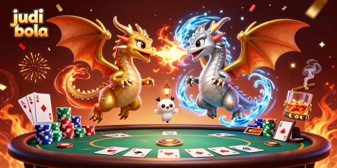 Experience the excitement of judi bola with dynamic 3D dragons amid poker action