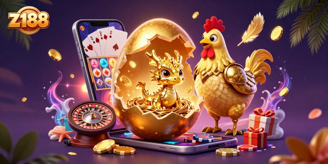 Join z188's thrilling online gaming adventure with a golden dragon in a casino scene.
