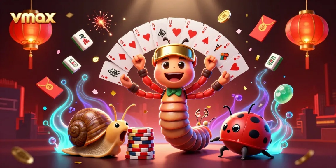 Experience exciting gameplay at vmax with a unique cartoon illustration of a casino scene.