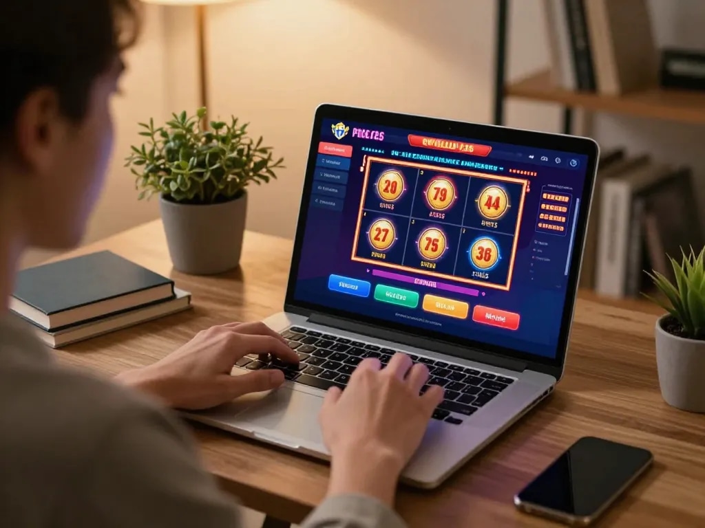 8day player engaging with online casino app showcasing vibrant slot games