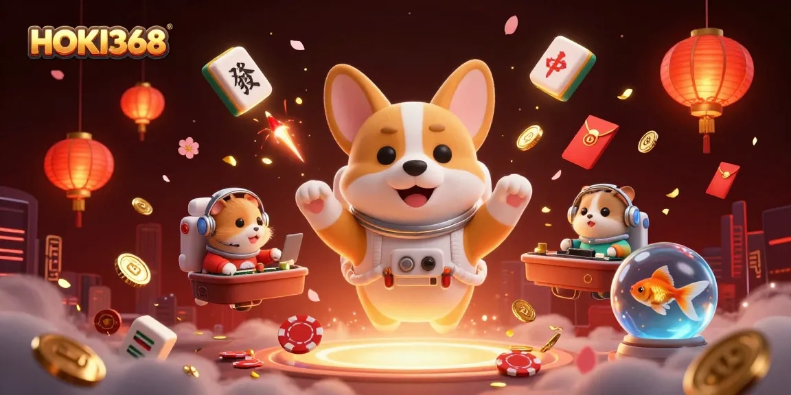 Play exciting games from HOKI368 inside a vibrant, cosmic-themed casino atmosphere