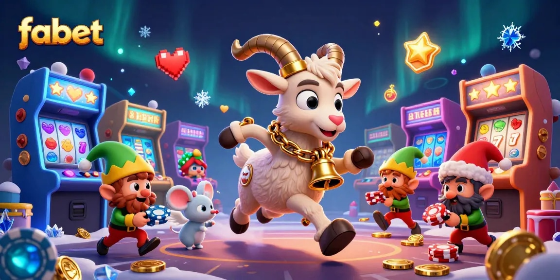 Spin and win with fabet in a lively holiday-casino scene featuring mischievous characters.