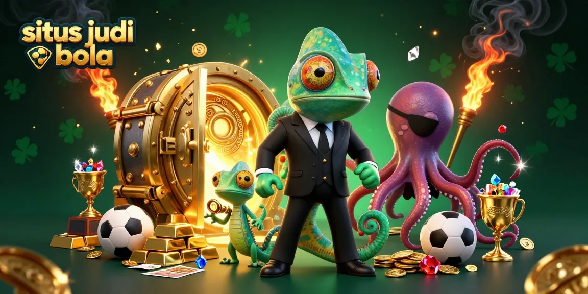 Bets come alive with the colorful characters of situs judi bola, sports betting treasures, and golden elements.