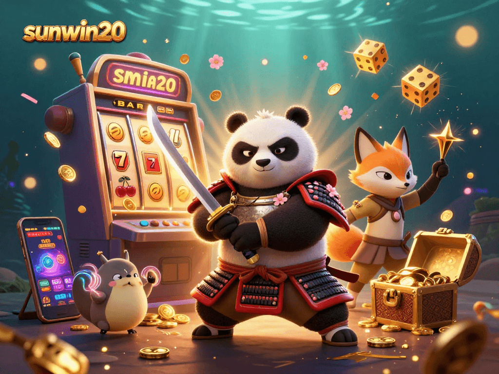 Engage in thrilling wins with sunwin20 as a samurai panda leads a dynamic casino adventure.