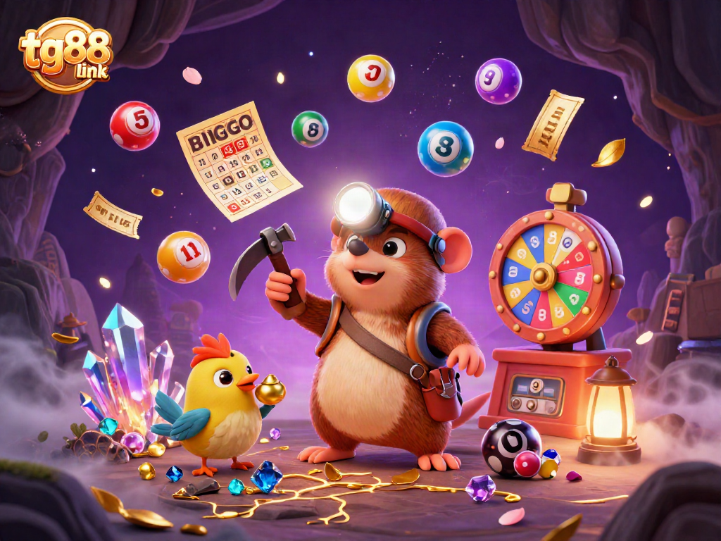 Engage with tg88 link through an exhilarating 3D gaming adventure featuring a treasure hunter mole discovering riches.