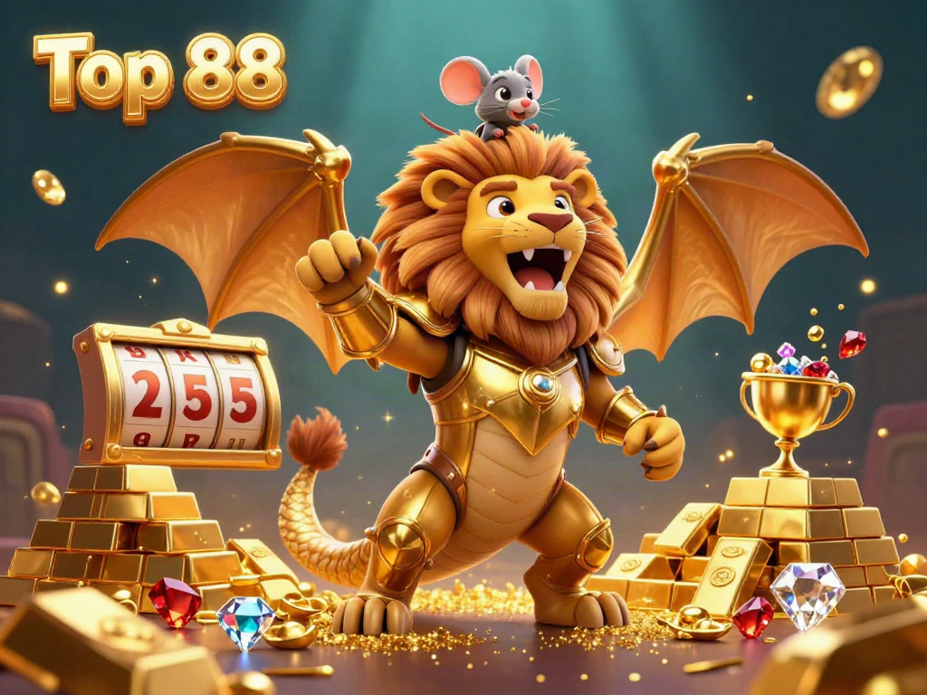 Experience thrilling jackpots with Top 88 in this vibrant, immersive 3D casino scene.