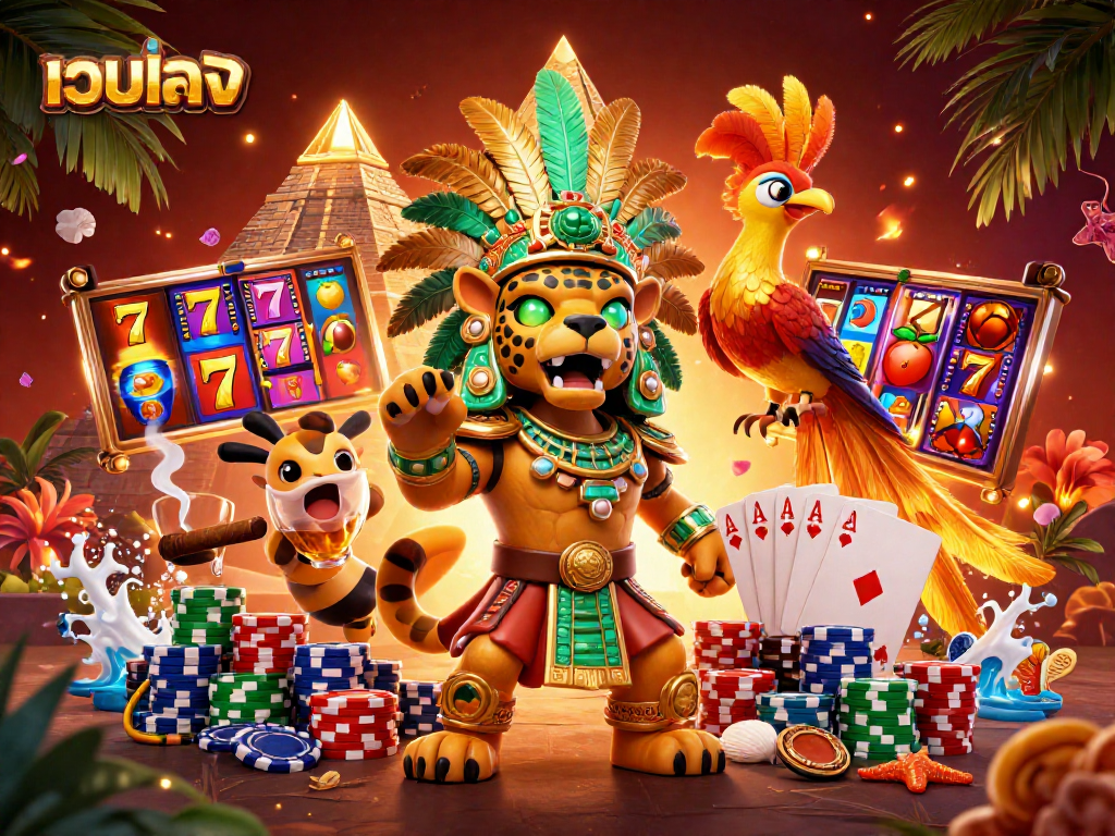 Experience winning strategies with เว็บตรง in an exhilarating 3D casino scene featuring vibrant slots.