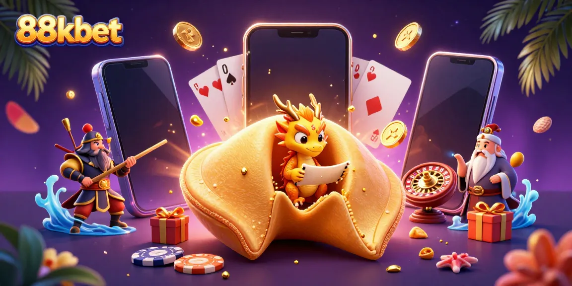Engage in winning strategies at 88kbet with a vibrant casino-themed digital illustration.