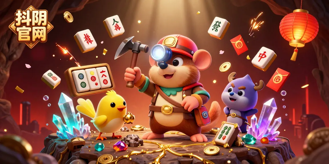 Engage with 抖阴官网's interactive gaming experience featuring a treasure hunter mole and dynamic gambling elements.