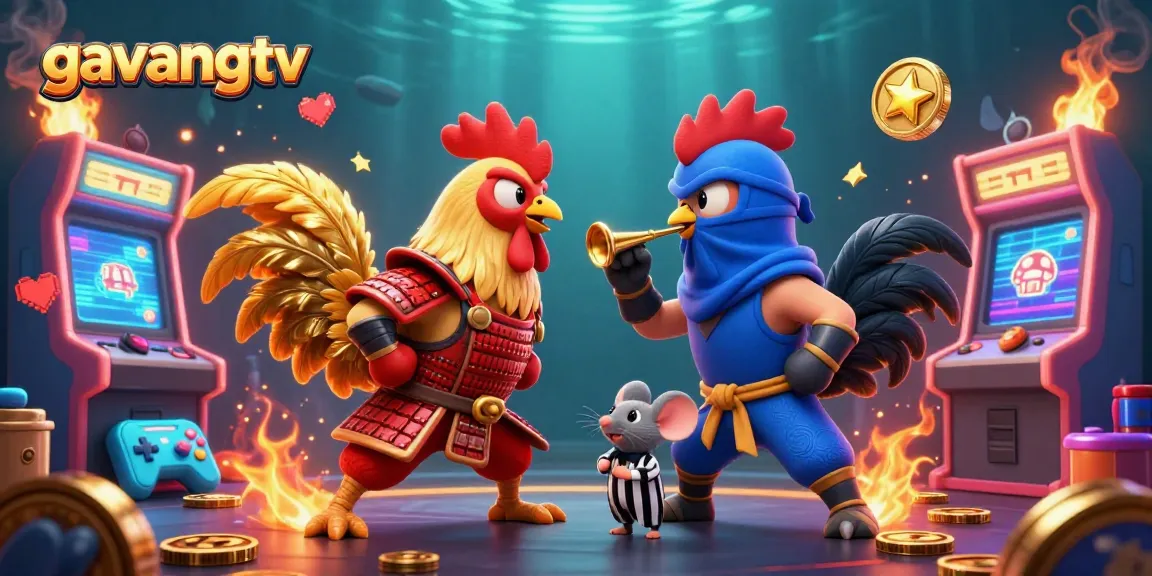 Bet on competitive fights with gavangtv's dynamic rooster battle, featuring arcade-style elements and vibrant gaming energy.