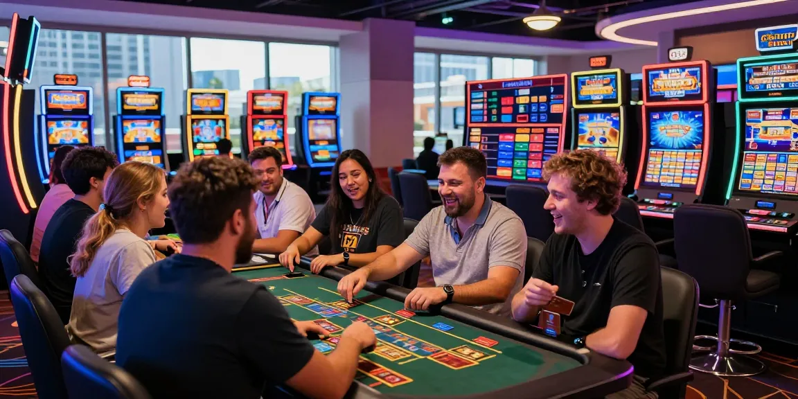 Explore the vibrant energy of credit card casinos at https://troyuk.co.uk, showcasing diverse players enjoying various games and payment options.