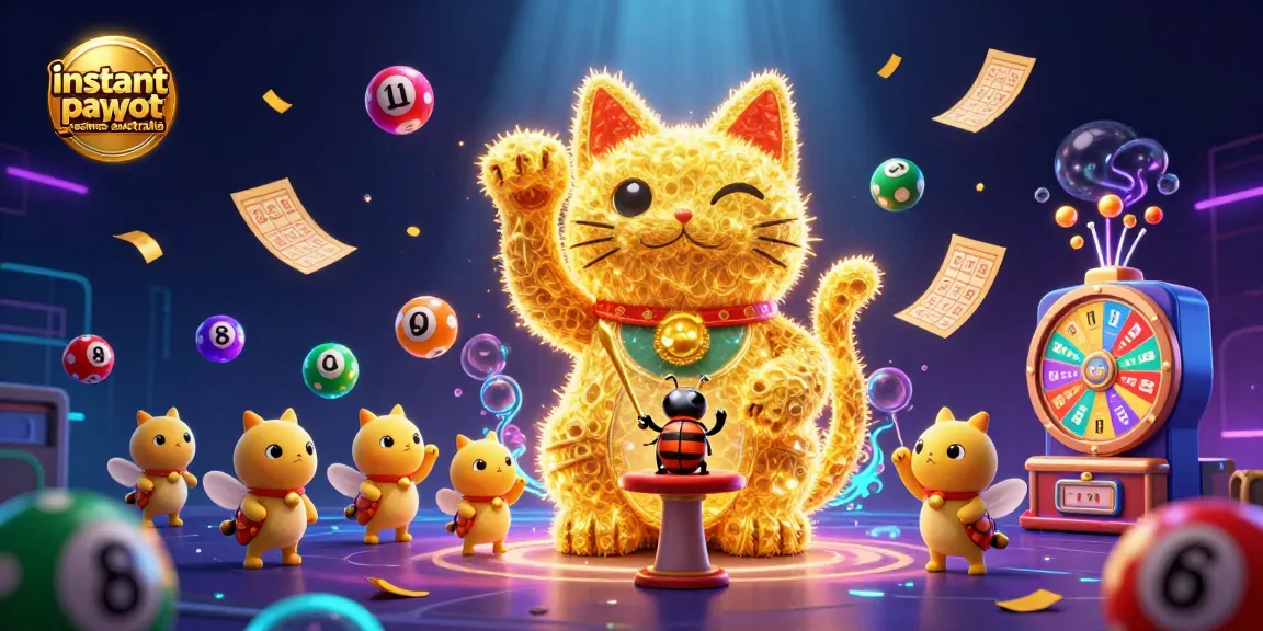 Experience instant payout casinos Australia with vibrant gaming symbols and dynamic lotto elements!