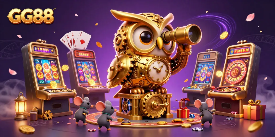 Play exciting games at GG88 with a vibrant casino illustration showcasing dynamic gaming action.
