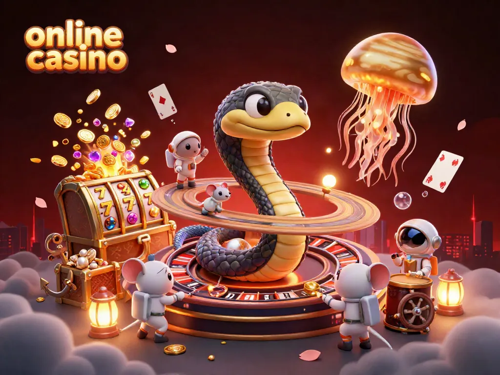 Engage in an exciting online casino experience with vibrant characters and dynamic game elements.