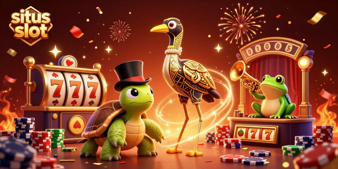 Mainkan situs slot dengan grafik menarik dan elemen permainan yang seru di ilustrasi kasino.