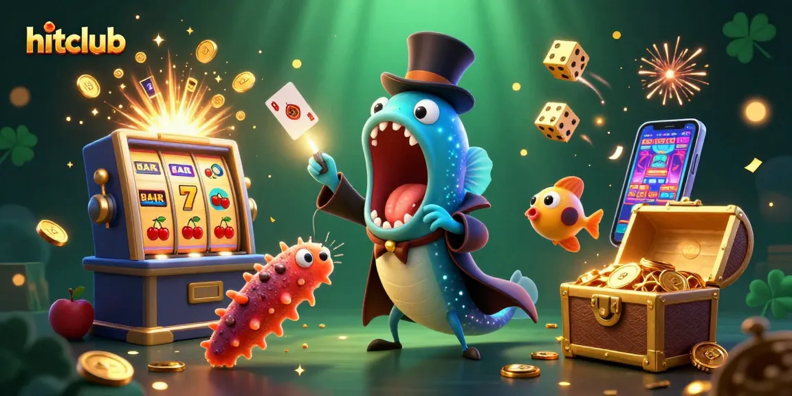 Hitclub brings excitement to life with its vibrant and interactive casino-themed illustration.