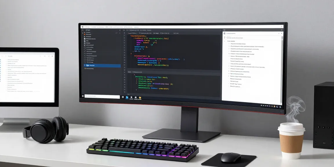 GO8 com captures advanced software development tools in a modern workspace setting.