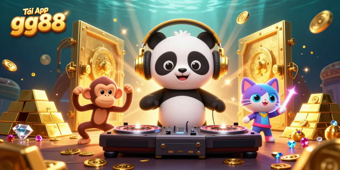 Engage with the vibrant world of entertainment in this Tải App gg88 themed casino illustration.