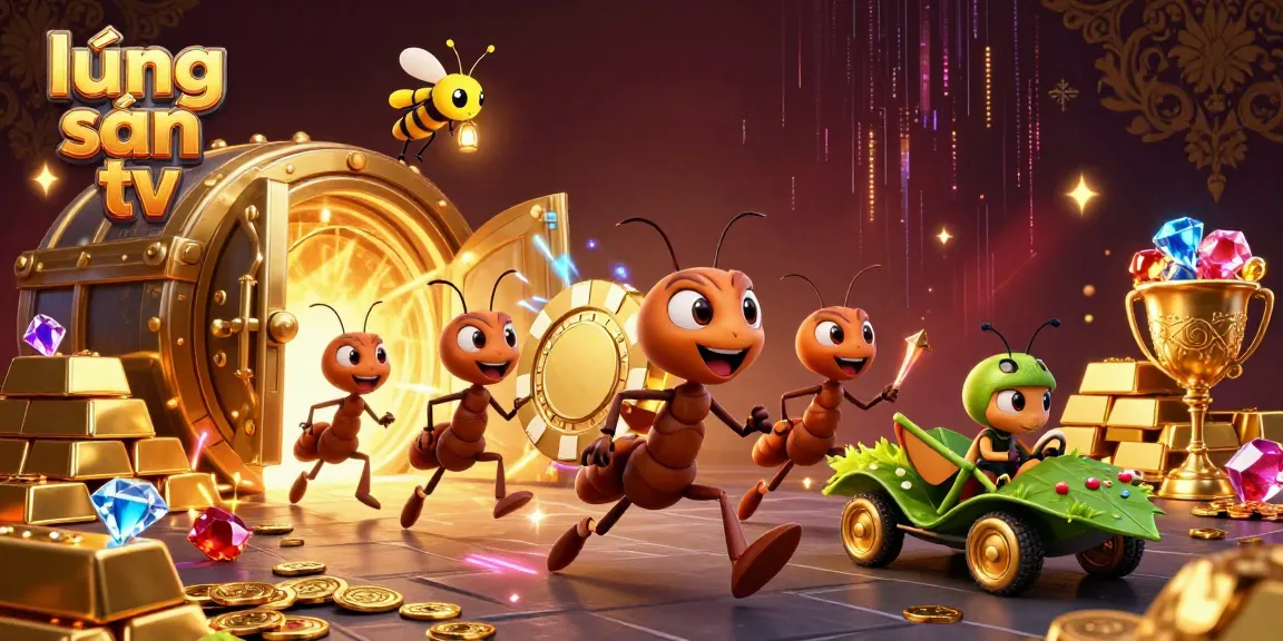 Experience the excitement of lương sơn tv with a thrilling heist of poker chips and treasure in this dynamic illustration