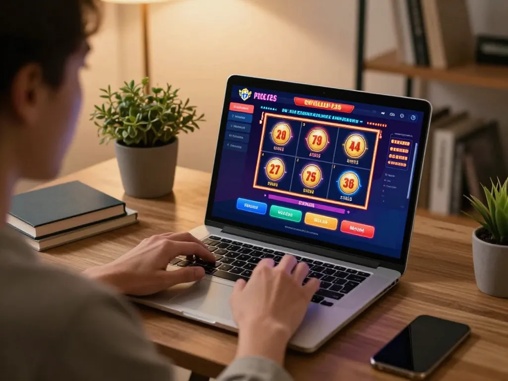 8day player engaging with online casino app showcasing vibrant slot games