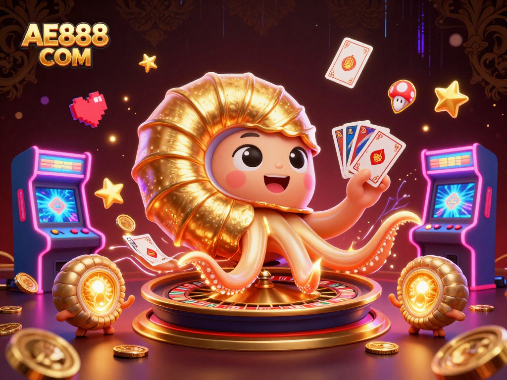 Engage in thrilling gameplay at AE888 COM with ancient nautilus roulette and glowing game elements.
