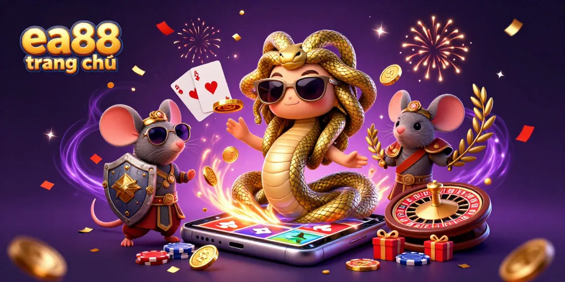 Experience the excitement of ea88 trang chủ with a vibrant 3D illustration of Medusa, showcasing thrilling slots and betting action.