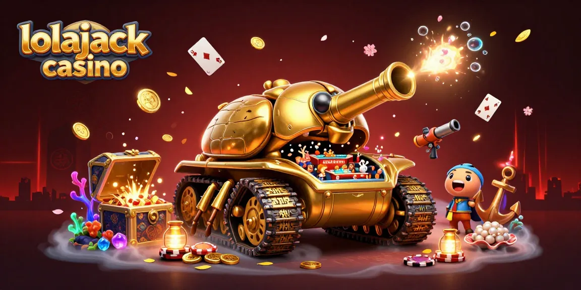 Experience the thrills of lolajack casino with a vibrant 3D illustration showcasing fun elements.