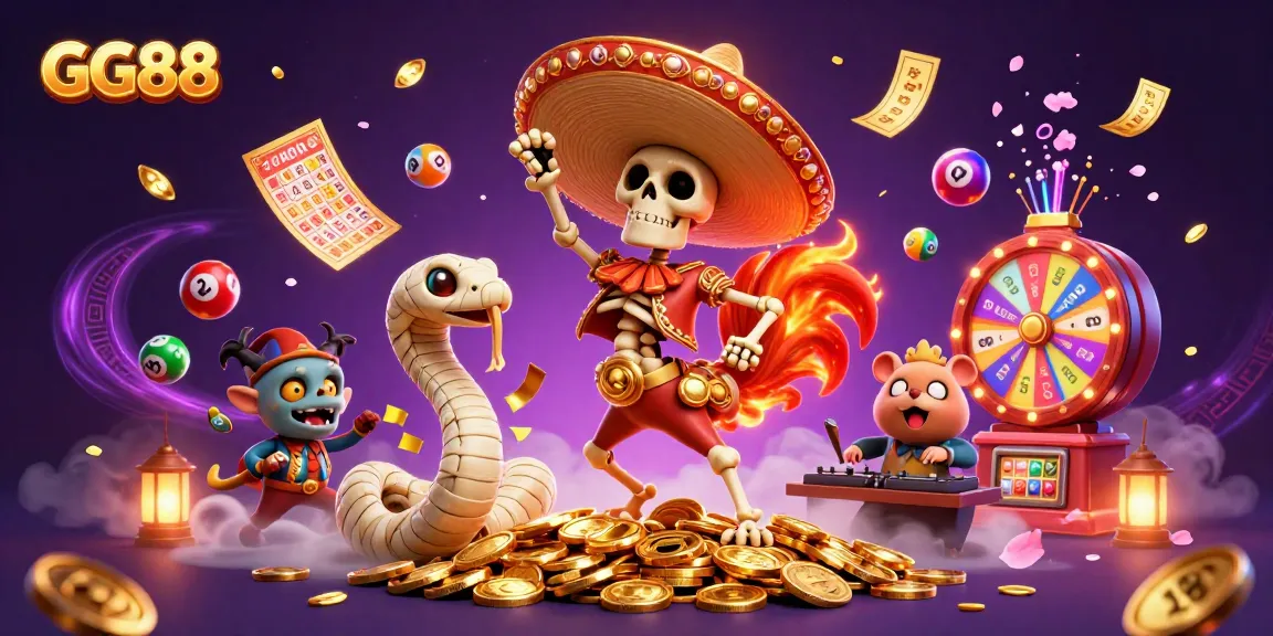 Celebrate wins at GG88's vibrant casino scene with lively characters and dynamic game elements.