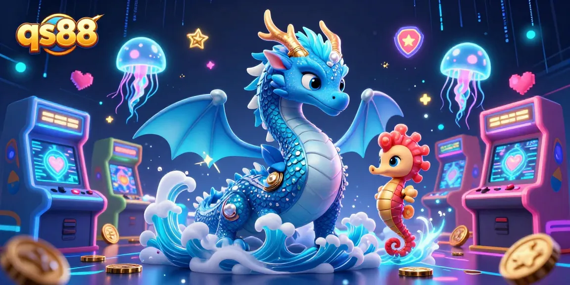 Engage with qs88's dynamic gaming experience among 3D dragon, knight, and neon arcade themes.