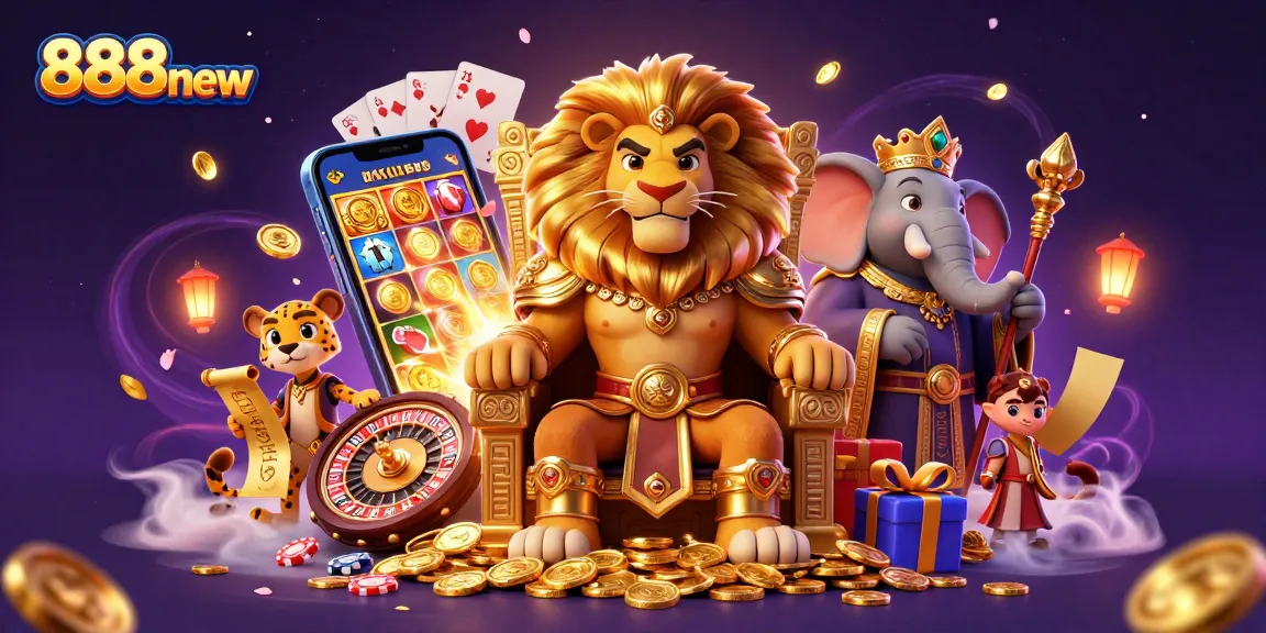 Win big at 888new with 3D slot adventures featuring a lion king and vibrant casino games.
