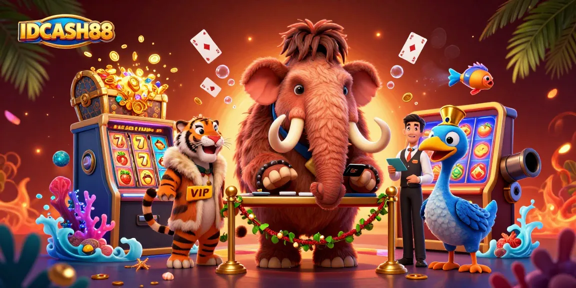 Experience the vibrant world of IDCASH88 with lively casino characters and dynamic gameplay elements.
