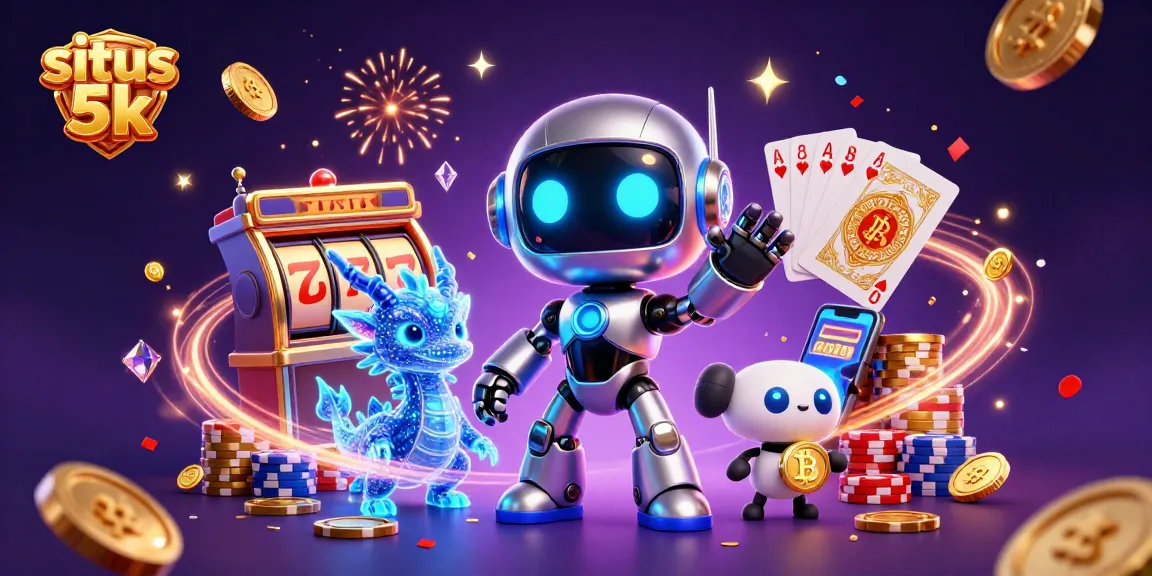 Experience the excitement of situs 5k with vibrant casino elements and stunning 3D characters.