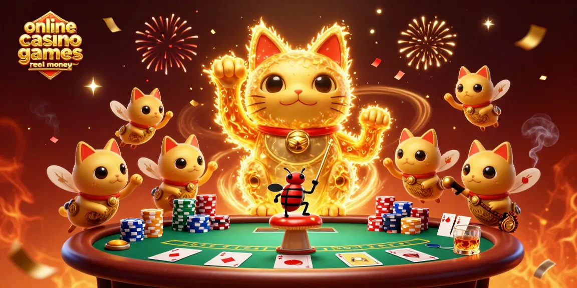 Experience the thrill of online casino games real money with vibrant design and festive elements.
