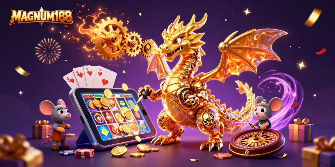 Experience the excitement of slot games with MAGNUM188's vibrant slot visuals and magical elements.