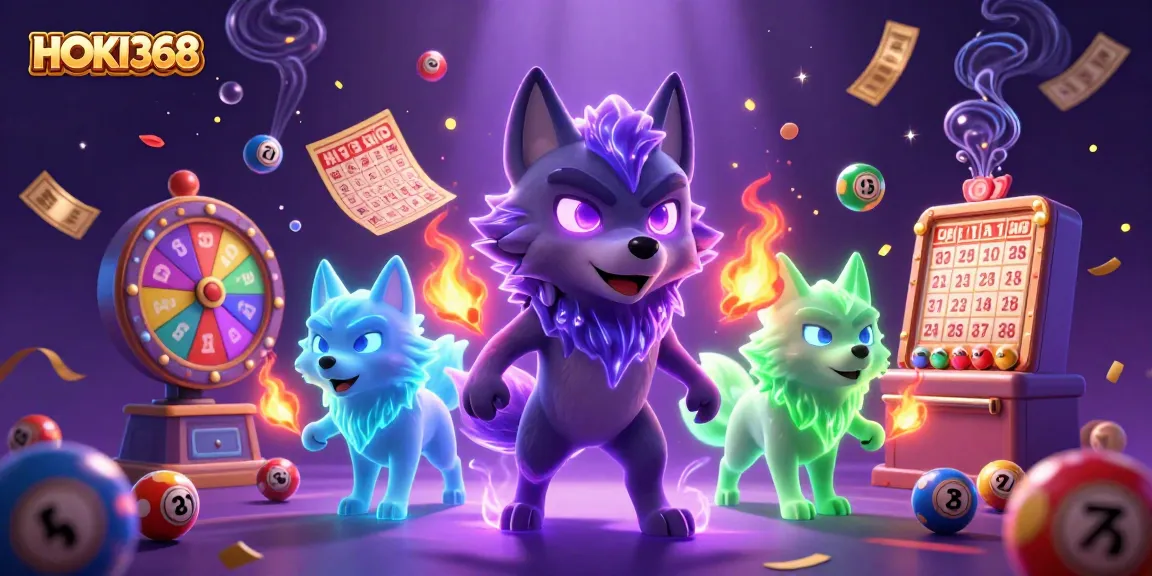 Experience the thrilling essence of HOKI368 with vibrant lottery and casino imagery.