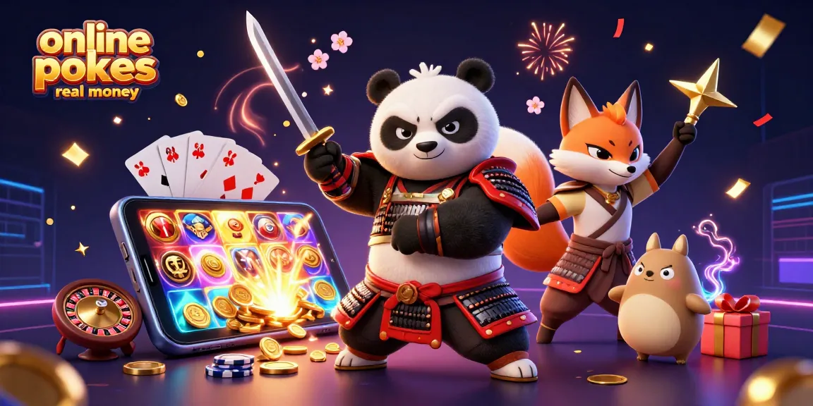 Experience the thrill of online pokies real money with an immersive 3D gaming illustration.