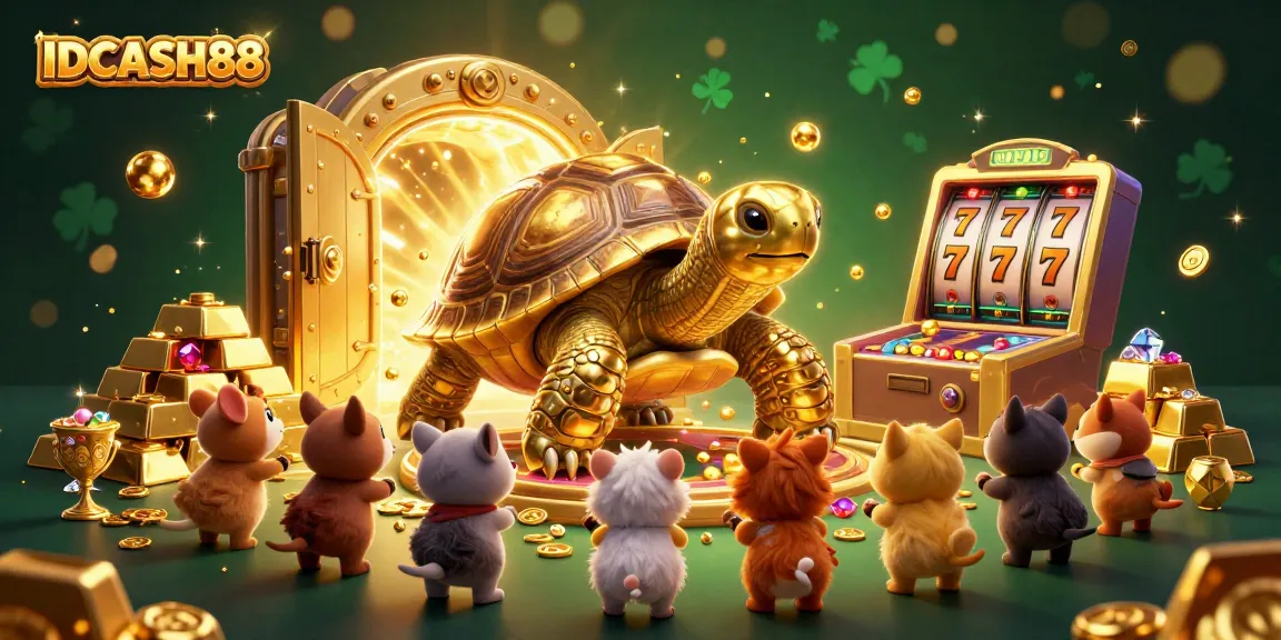 Experience the excitement of IDCASH88 with 3D cartoon characters in a vibrant casino scene.