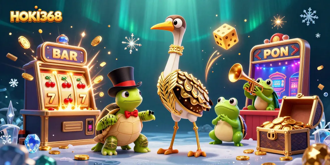 Experience the thrill of HOKI368 with vibrant casino characters amid a jackpot explosion!